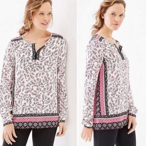 J. Jill Floral Border-Print Rayon Top Size XL